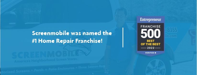 Screenmobile was Named the #1 Home Repair Franchise by Entrepreneur!