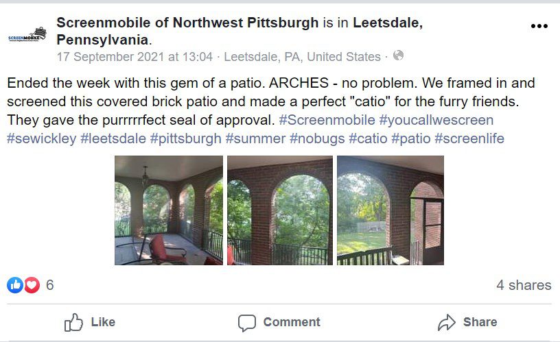 Pittsburg Screenmobile Yelp Review